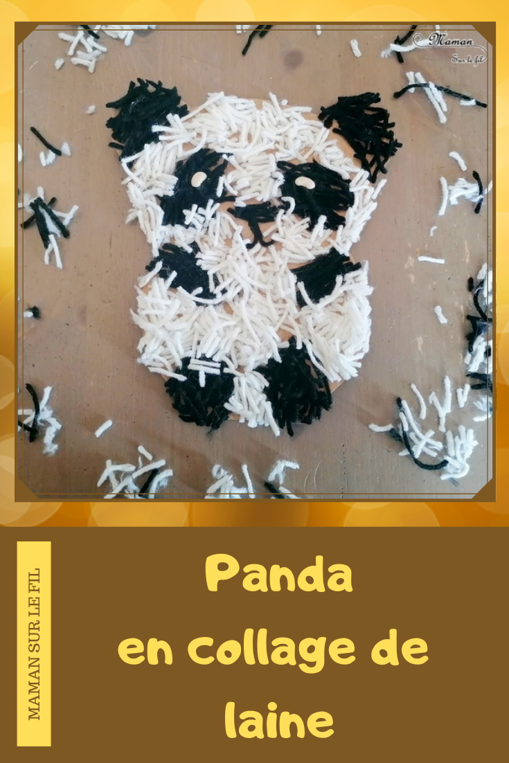 Activité créative et manuelle enfants - Collage - Pandas en deux façons - Riz et coquillage - Laine - Noir et Blanc - Nature, récup, carton, land art - découpage - Créativité - Animaux Montagne - Asie et Chine - Découverte d'un pays - Espace et géographie - arts visuels et atelier maternelle et Cycle 1 et 2 - mslf