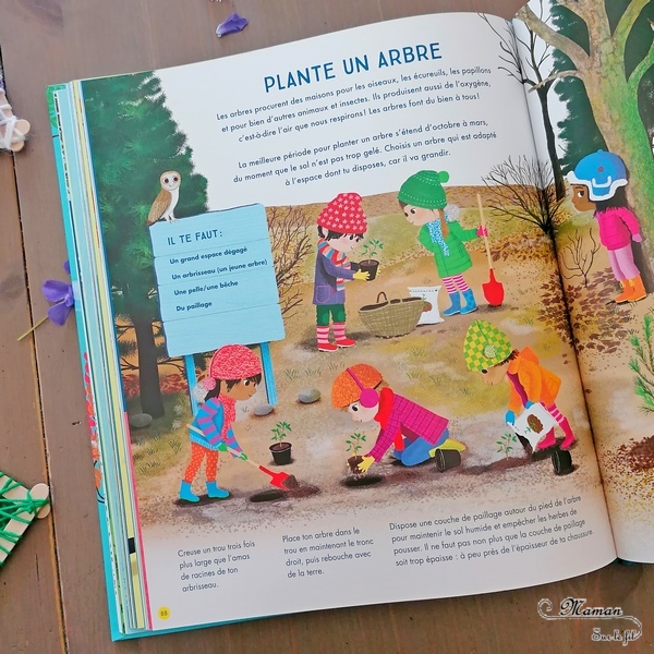 Livre enfants - Vive le week-end chez Gallimard Jeunesse - Katherine Halligan et Jesus Verona - 52 activités nature pour ne plus s'ennuyer le week-end - idées d'activités au fil des 4 saisons - Cuisine, yoga, bricolage, jardinage, activité manuelle, invitation au jeu - plein d'idées, inspiration - 4 saisons - test et avis - cycles 1 et 2 - Maternelle - mslf