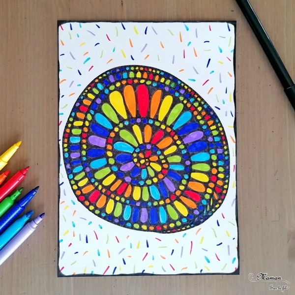 Activité créative et manuelle enfants et adultes - A la découverte de art-thérapie et du concept du zentangle - Dessin et coloriage en Noir et Blanc - Coloriage Arc-en-ciel - Graphisme - Détente relaxation temps pour soi - Traiter anxiété et stress - Création livre - invitation à créer - Créativité - arts visuels et atelier maternelle et élémentaire - adaptable pour Cycle 1, 2, 3 - émotions - mslf