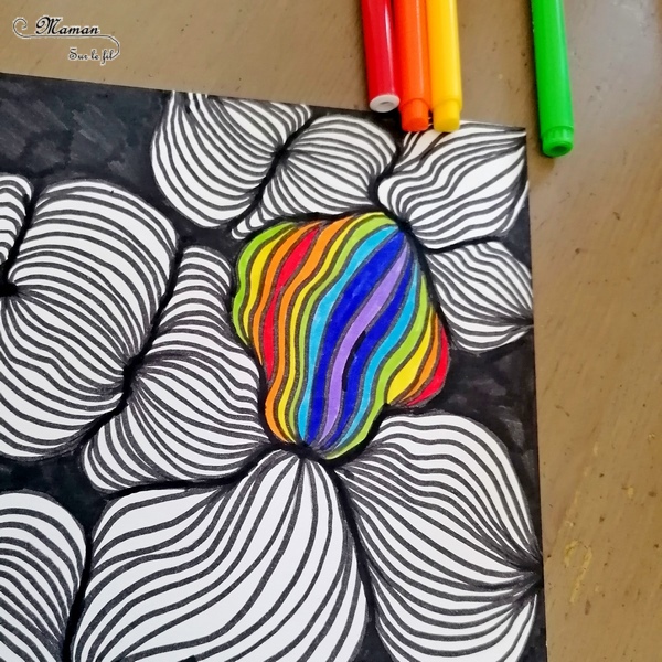 Art-thérapie et Zentangle version Arc-en-ciel {Activité} - Maman Sur Le Fil