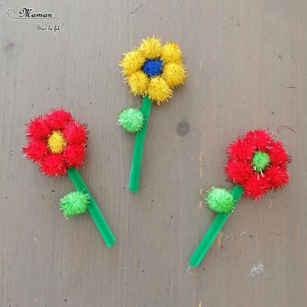 Activité manuelle et créative enfants - Fabriquer des mini jardinières de fleurs en récup - Petits paniers en carton - Recyclage - Peinture - Fleurs en fils chenille et pompons - Laine et découpage - Printemps - Décoration DIY et Fait Maison - Créativité - arts visuels Elémentaire, maternelle, Cycle 1, 2 - Nature - mslf