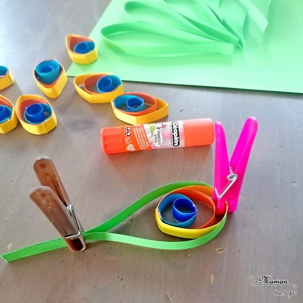 Activité manuelle et créative enfants - Fabriquer un paon avec des ronds de papier - Cercles et couleurs - Découpage et Collage - Initiation au quilling- Animaux de la ferme et oiseaux - Récup' - Utilisation des chutes de papier - Surcyclage et peinture - Bricolage et Créativité - arts visuels Elémentaire, maternelle, Cycle 1, 2 - Asie et Chine - mslf