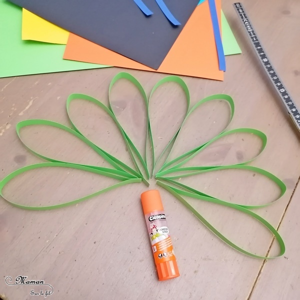 Activité manuelle et créative enfants - Fabriquer un paon avec des ronds de papier - Cercles et couleurs - Découpage et Collage - Initiation au quilling- Animaux de la ferme et oiseaux - Récup' - Utilisation des chutes de papier - Surcyclage et peinture - Bricolage et Créativité - arts visuels Elémentaire, maternelle, Cycle 1, 2 - Asie et Chine - mslf