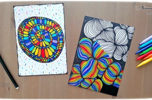 Activité créative et manuelle enfants et adultes - A la découverte de art-thérapie et du concept du zentangle - Dessin et coloriage en Noir et Blanc - Coloriage Arc-en-ciel - Graphisme - Détente relaxation temps pour soi - Traiter anxiété et stress - Création livre - invitation à créer - Créativité - arts visuels et atelier maternelle et élémentaire - adaptable pour Cycle 1, 2, 3 - émotions - mslf