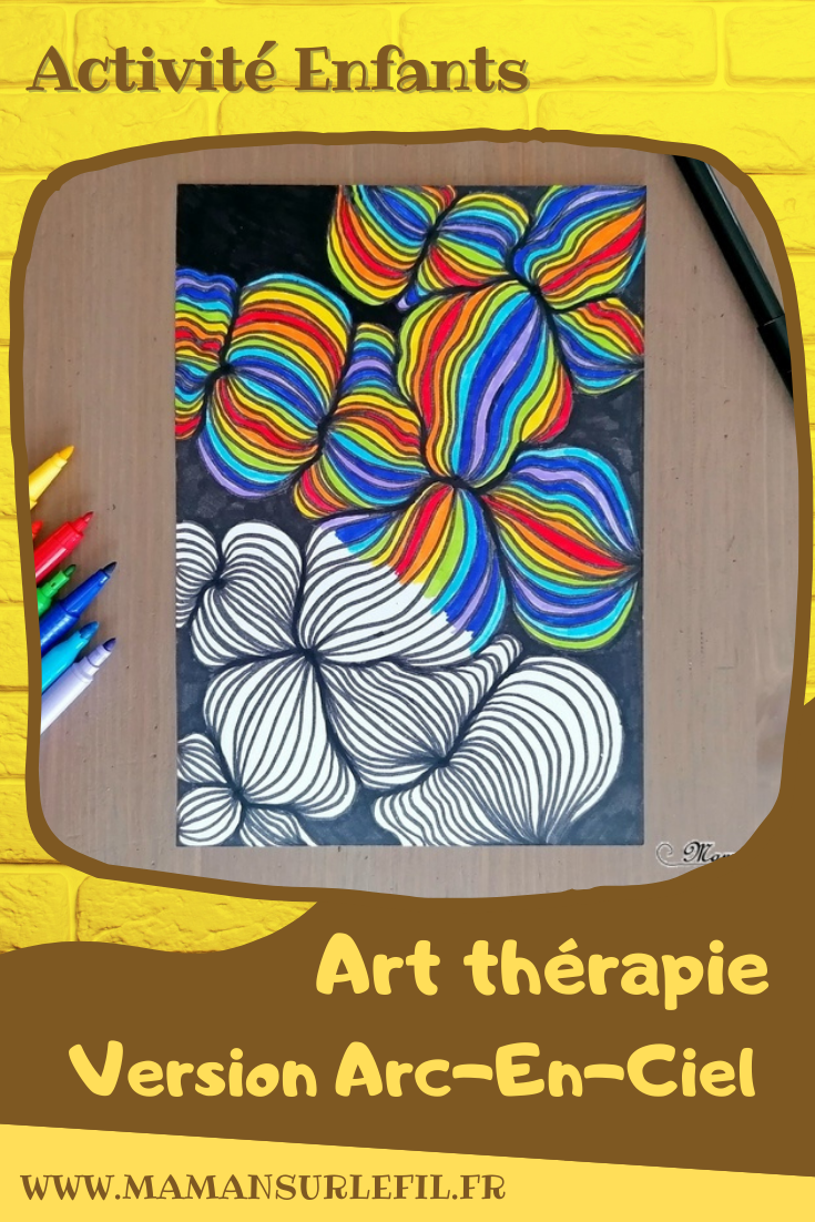 Activité créative et manuelle enfants et adultes - A la découverte de art-thérapie et du concept du zentangle - Dessin et coloriage en Noir et Blanc - Coloriage Arc-en-ciel - Graphisme - Détente relaxation temps pour soi - Traiter anxiété et stress - Création livre - invitation à créer - Créativité - arts visuels et atelier maternelle et élémentaire - adaptable pour Cycle 1, 2, 3 - émotions - mslf