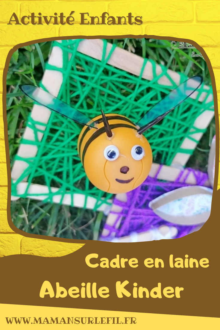 Activité manuelle et créative enfants - Créer des petits cadres en laine et récup' - Bâtonnets de bois de glace recyclage - Insectes : abeille avec un oeuf Kinder - Coccinelles en boutons - Papillon en rouleau de pq en carton et en papier - Printemps - Décoration DIY et Fait Maison - Créativité - arts visuels Elémentaire, maternelle, Cycle 1, 2 - Nature - mslf