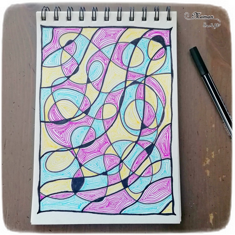 Récapitulatif Idées de dessins de Art-Thérapie - Zen Art ou encore Zentangle - Inspiration - Noir et blanc et couleurs - idées activités enfants et adultes - Dessin, graphisme, coloriage - Relaxation, émotions, gestion du stress et des angoisses - récap sur le fil - mslf