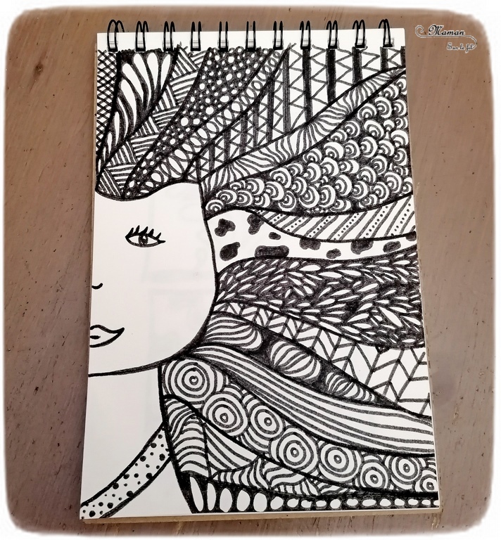 Récapitulatif Idées de dessins de Art-Thérapie - Zen Art ou encore Zentangle - Inspiration - Noir et blanc et couleurs - idées activités enfants et adultes - Dessin, graphisme, coloriage - Relaxation, émotions, gestion du stress et des angoisses - récap sur le fil - mslf