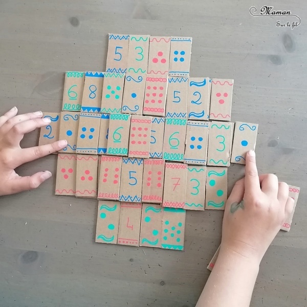 Activité créative, manuelle enfants - Fabriquer un jeu de mahjong solitaire en carton - Jeu de casse-tête chinois - Récup et dessin - Version mathématiques, nombres, chiffres, quantités, dénombrement - Dessin et Créativité - Jeu DIY facile - Fait maison - Asie et Chine - Découverte d'un pays - Espace et géographie - bricolage - arts visuels et atelier maternelle et Cycle 2 - Logique et observation - mslf