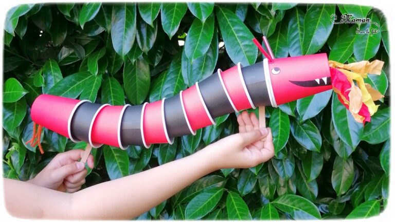 Dragon chinois articulé en gobelets {Activité} - Maman Sur Le Fil