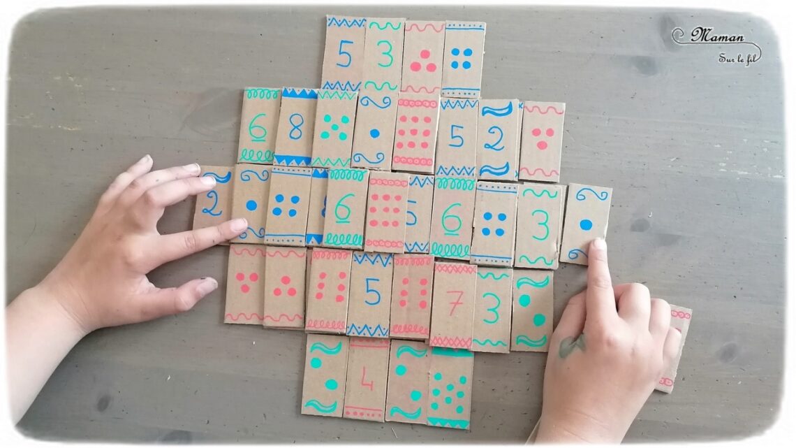 Activité créative, manuelle enfants - Fabriquer un jeu de mahjong solitaire en carton - Jeu de casse-tête chinois - Récup et dessin - Version mathématiques, nombres, chiffres, quantités, dénombrement - Dessin et Créativité - Jeu DIY facile - Fait maison - Asie et Chine - Découverte d'un pays - Espace et géographie - bricolage - arts visuels et atelier maternelle et Cycle 2 - Logique et observation - mslf