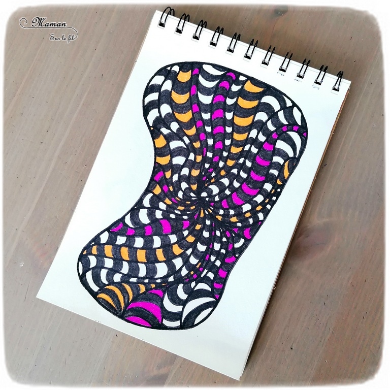 Récapitulatif Idées de dessins de Art-Thérapie - Zen Art ou encore Zentangle - Inspiration - Noir et blanc et couleurs - idées activités enfants et adultes - Dessin, graphisme, coloriage - Relaxation, émotions, gestion du stress et des angoisses - récap sur le fil - mslf