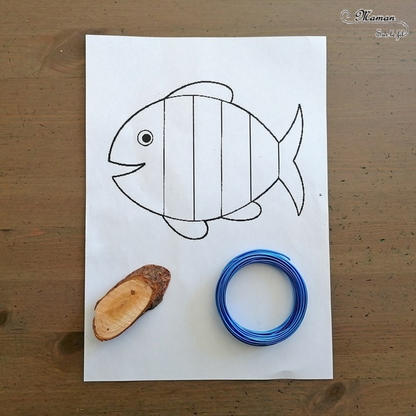 Activité créative et manuelle enfants - Poisson et méduse en fil de fer et laine - Animaux marins, océans, mer et été - Motricité fine et dessin - Bricolage rapide et facile - Créativité - arts visuels et atelier maternelle et Cycle 1 et 2 - mslf