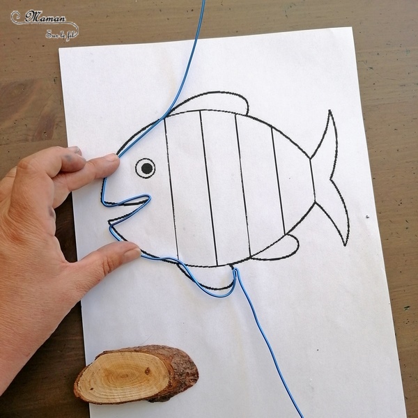 Activité créative et manuelle enfants - Poisson et méduse en fil de fer et laine - Animaux marins, océans, mer et été - Motricité fine et dessin - Bricolage rapide et facile - Créativité - arts visuels et atelier maternelle et Cycle 1 et 2 - mslf