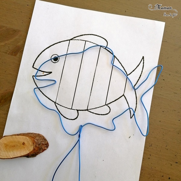 Activité créative et manuelle enfants - Poisson et méduse en fil de fer et laine - Animaux marins, océans, mer et été - Motricité fine et dessin - Bricolage rapide et facile - Créativité - arts visuels et atelier maternelle et Cycle 1 et 2 - mslf