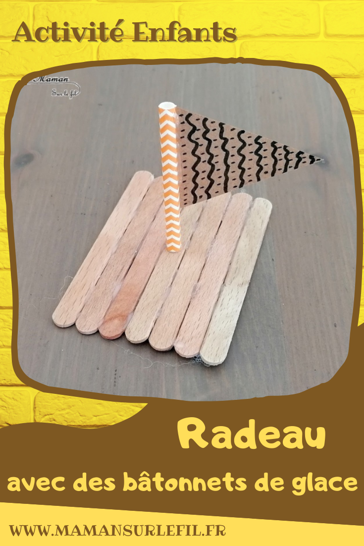 Activité créative et manuelle enfants - Fabriquer des radeaux qui naviguent sur la mer - Bricolage et expérience en Récup' - Pailles, bâtonnets de glace en bois, bouchons en liège, rouleaux de papier toilettes - Hypothèse flotte ou flotte pas - Test et expérience - Conclusion - Sciences - Démarche scientifique - graphisme et kraft - Thèmes océans, véhicules, été - Recyclage, surcyclage et Créativité - arts visuels et atelier maternelle et Cycle 1, 2 et 3 - mslf