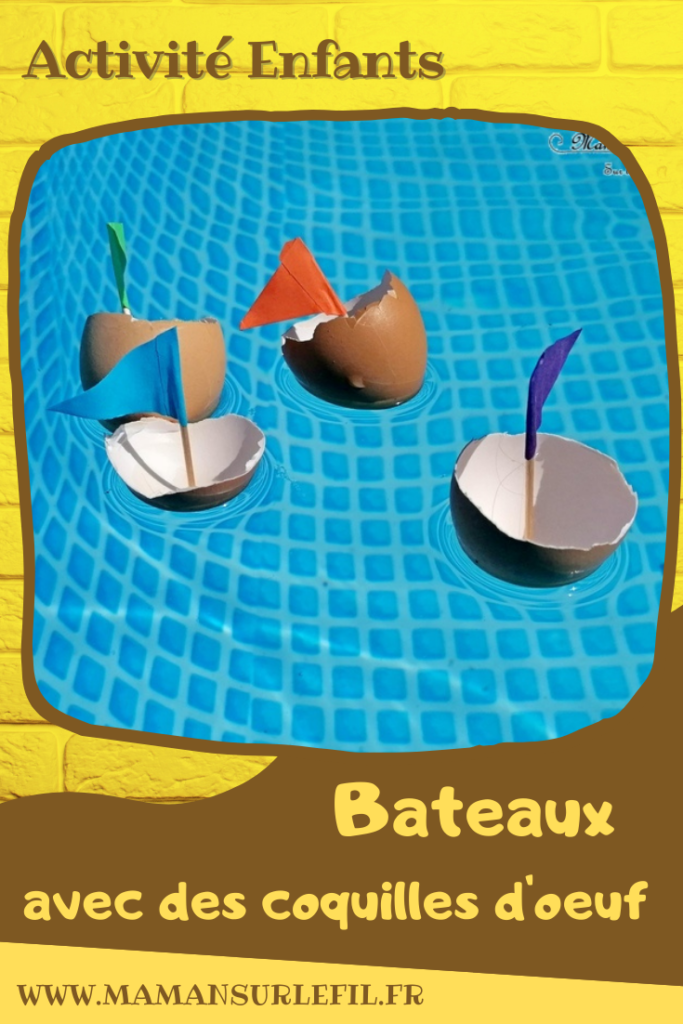 Activité créative et manuelle enfants - Fabriquer des bateaux en coquilles d'oeuf - ils naviguent sur la mer - Bricolage et expérience en Récup' - Petits drapeaux - Expérience flotte ou coule - Bricolage rapide et facile - radeaux ou voiliers - Thèmes océans, véhicules, été - Recyclage, surcyclage et Créativité - arts visuels et atelier maternelle et Cycle 1, 2 et 3 - mslf