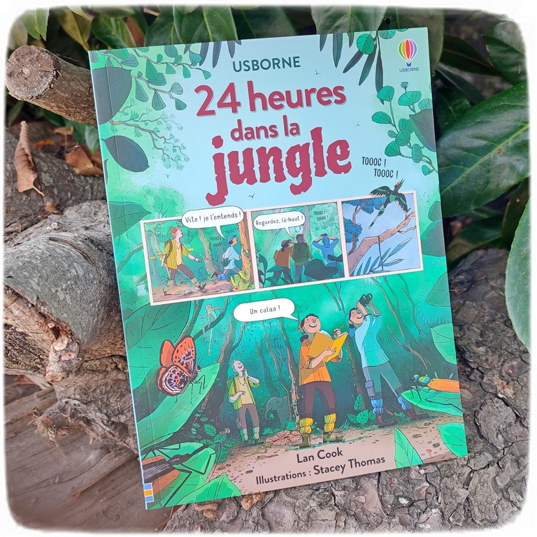 Test et avis livre enfants - Nouveauté BD de chez Usborne - Collection 24 heures, de chouettes BD documentaires - 24 heures dans la jungle, dans l'espace et à l'âge de pierre - De quoi aborder Histoire, sciences et géographie en douceur et en s'amusant - Mi fiction mi informations documentaires - Vie à la préhistoire, planètes et astronautes, animaux et nature de la jungle, étude - BD Cycle 2 et 3 - Enfants - coup de coeur - fille et garçon 7 8 9 10 11 12 ans - Bande dessinée - littérature enfant jeunesse - avis - mslf