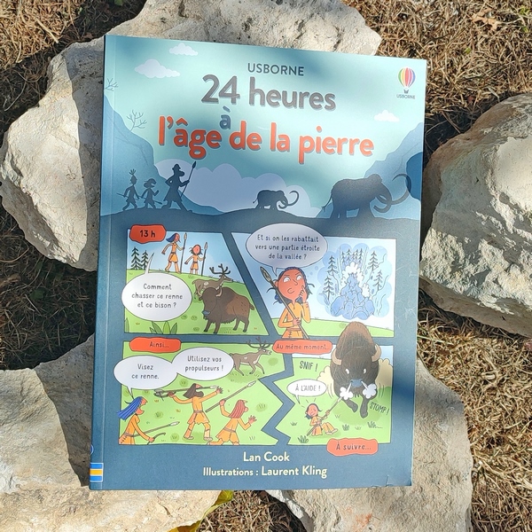 Test et avis livre enfants - Nouveauté BD de chez Usborne - Collection 24 heures, de chouettes BD documentaires - 24 heures dans la jungle, dans l'espace et à l'âge de pierre - De quoi aborder Histoire, sciences et géographie en douceur et en s'amusant - Mi fiction mi informations documentaires - Vie à la préhistoire, planètes et astronautes, animaux et nature de la jungle, étude - BD Cycle 2 et 3 - Enfants - coup de coeur - fille et garçon 7 8 9 10 11 12 ans - Bande dessinée - littérature enfant jeunesse - avis - mslf