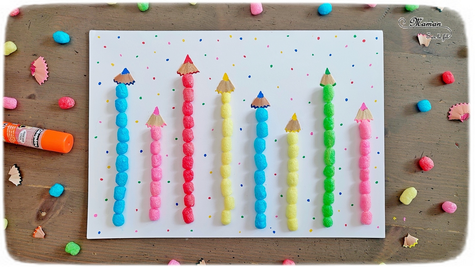 Couleurs et Crayons en flocons de maïs Activité - Maman Sur Le Fil