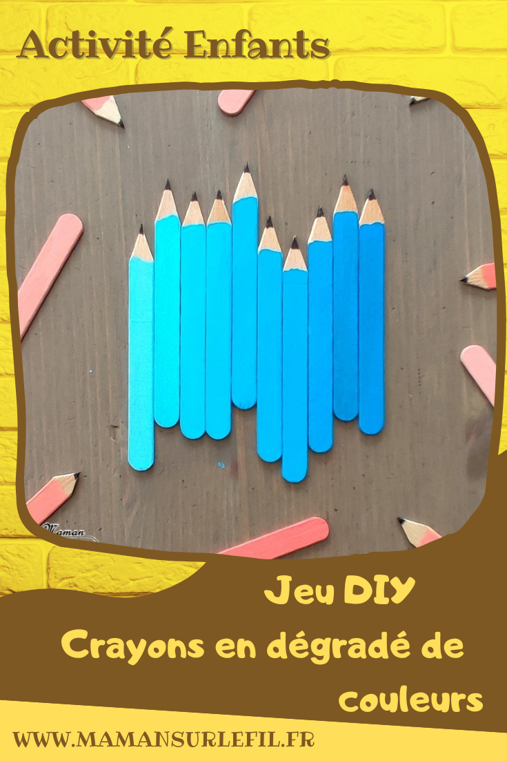 Les crayons en dégradés en couleurs : Jeu DIY en récup' - Thème école, rentrée scolaire et crayons de couleur - Activité créative et manuelle enfants - Technique de peinture - Création d'un dégradé de couleurs par ajout de blanc - Discrimination visuelle et connaissance des couleurs - Arts plastiques - Atelier autonome et autocorrectif maternelle - Bricolage facile fait maison - Recyclage - Jeu pédagogique et éducatif - Créativité - arts visuels et atelier maternelle - Cycle 1 ou 2 , Elémentaire - mslf