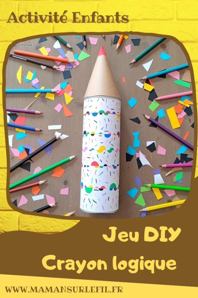 Le crayon logique : Jeu DIY en récup' - Thème école, rentrée scolaire et crayon de couleur - Activité créative et manuelle enfants - Logique et motricité - Crayon avec éléments qui tournent à aligner - Ronds et couleurs - Bricolage facile fait maison - Kraft - Recyclage d'une boite de chips, de tuiles, de Pringles - Jeu pédagogique et éducatif - Créativité - arts visuels et atelier maternelle - Cycle 1 ou 2 , Elémentaire - Atelier autonome - mslf