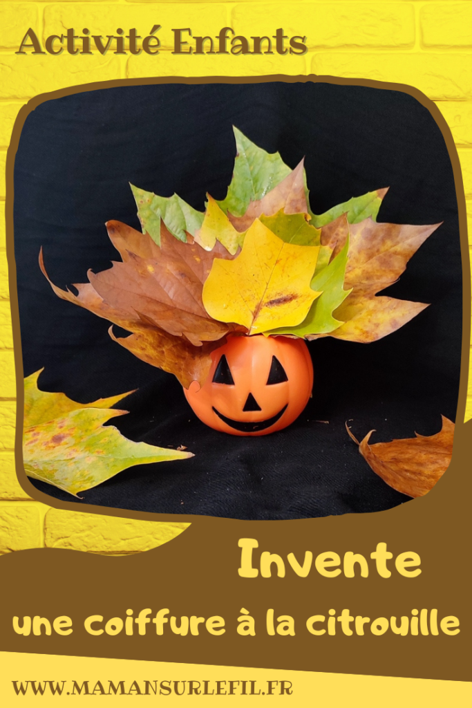 Activité créative et manuelle enfants - Inventer une coiffure à la citrouille Halloween- Invitation à créer et à jouer - Utilisation de loose parts créatifs, matériel et objets divers, éléments de la nature et du jardin, land art, bonbons - Rigolo et ludique - Motricité fine - Bricolage, peur et décoration pour Halloween - Recyclage, surcyclage - Créativité - arts visuels et atelier autonome créatif maternelle et élémentaire - Cycle 1, 2 ou 3 - mslf