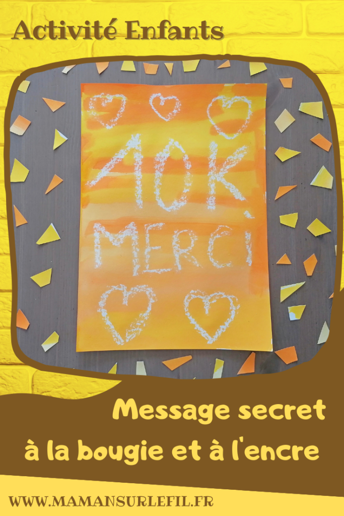 Expérience facile pour enfants - Message secret et magique à la bougie et à l'encre - Pastels gras - Remerciements pour les 10K sur Instagram - Merci - - Activités scientifiques - Joli et magique - Peu de matériel - Sciences et arts visuels maternelle et élémentaire - Créativité - Cycle 1, 2 ou 3 - mslf