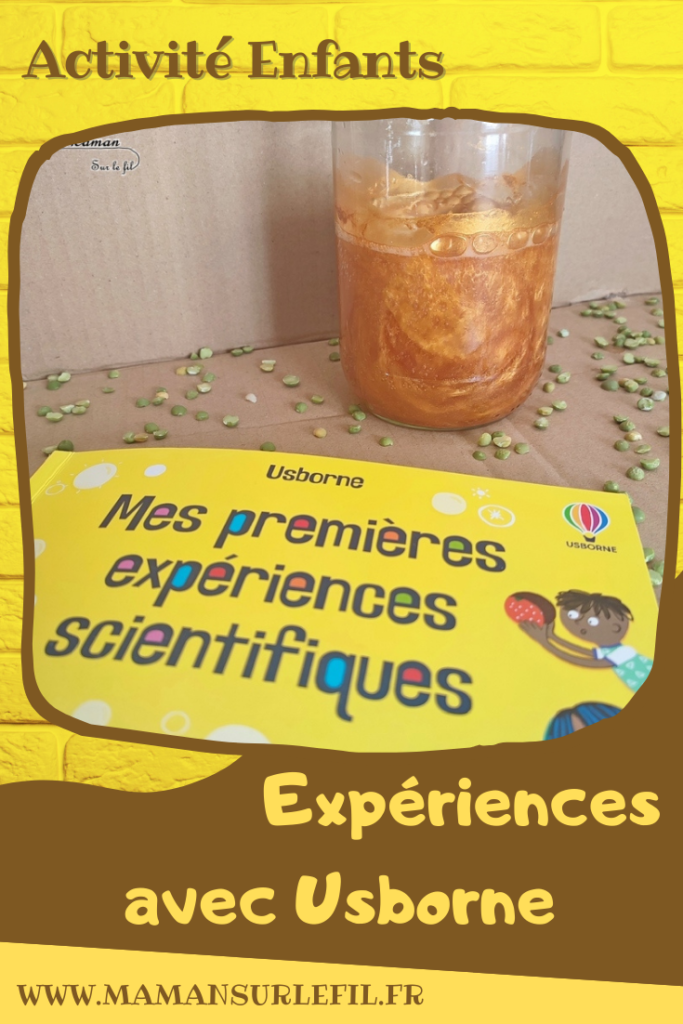 Activités scientifiques enfants - Plusieurs expériences tirées du livre Mes premières expériences scientifiques chez Usborne - Expériences rigolotes et faciles, magie - Peu de matériel, bien expliqué - apprendre à réfléchir comme un scientifique - démarche scientifique - Mouvements, sons, végétaux, sens, électricité statique, couleurs - sujets variés et intéressants - Explications et illustrations claires - Sciences maternelle et élémentaire - Cycle 1, 2 ou 3 - Livre enfants - Littérature jeunesse - avis - mslf