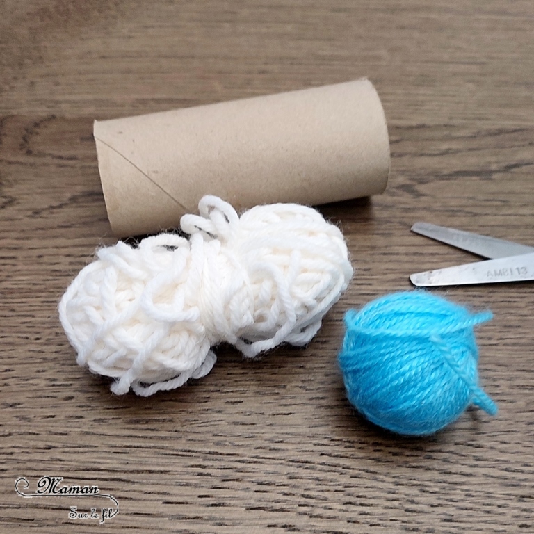 Activité créative et manuelle enfants -Fabriquer un bonhomme de neige avec des boules de papier froissé - Mini Bonnet et écharpe en laine - Bonnet en laine tissé sur rouleau papier toilette carton - Echarpe en bracelet brésilien - Bricolage 3D récup' - Brindilles, branches, boutons, collage -Hiver, banquise, froid, neige - Arts visuels Maternelle et élémentaire - Créativité - Cycle 1 ou 2 - mslf