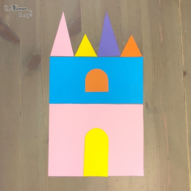 Activité créative et manuelle enfants -Imagine et construis des châteaux - Jeu DIY en récup' pour Epiphanie - Utilisation des chutes de papier pour créer des formes géométriques - Jeu de création libre, imagination ou reproduction de modèles - PDF à télécharger et à imprimer - Travail autour des formes et couleurs - Moyen-âge, Rois et reines, Fête des rois - Coschooling et IEF - Atelier Maternelle Jeu Fait maison - Thème hiver - Créativité - Cycle 1 ou 2 - mslf