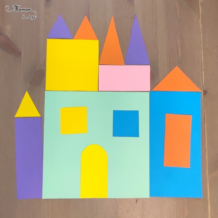 Activité créative et manuelle enfants -Imagine et construis des châteaux - Jeu DIY en récup' pour Epiphanie - Utilisation des chutes de papier pour créer des formes géométriques - Jeu de création libre, imagination ou reproduction de modèles - PDF à télécharger et à imprimer - Travail autour des formes et couleurs - Moyen-âge, Rois et reines, Fête des rois - Coschooling et IEF - Atelier Maternelle Jeu Fait maison - Thème hiver - Créativité - Cycle 1 ou 2 - mslf