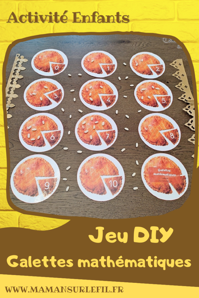 Activité pédagogique et éducative enfants -Galettes mathématiques : jeu DIY pour dénombrer de 1 à 10 - Epiphanie, galettes, fèves ou haricots secs - Inspiration des fuseaux Montessori - Autocorrectif - Atelier autonome maternelle - PDF gratuit à télécharger et à imprimer - Compter en s'amusant - Moyen-âge, Rois et reines, Fête des rois - Coschooling et IEF -Jeu Fait maison - Thème hiver - Créativité - Cycle 1 ou 2 - mslf