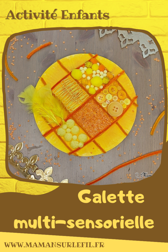 Activité créative et manuelle enfants -Fabriquer une galette multi-sensorielle -Epiphanie - Travail autour des 5 sens - Odorat avec arôme amande - Ouïe avec lentilles - Toucher avec différentes textures en récup' - Vue avec paillettes et de quoi observer - goût avec vraie galette - Bricolage, peinture, matériel créatif - Arts visuels Pré-scolaire Maternelle et élémentaire - Thème hiver, fête des rois ou Rois et Reines - Créativité - Cycle 1 ou 2 - mslf