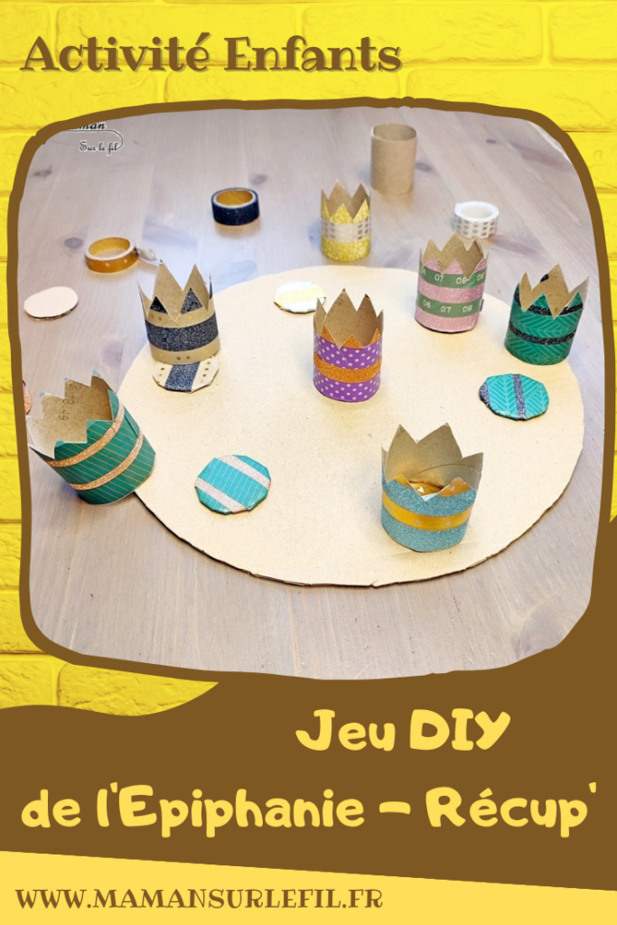 Activité créative et manuelle enfants -Jeu DIY Epiphanie en récup - Mini-couronnes des rois en rouleaux de papier toilettes, PQ et masking-tape - Washi-Tape - Puzzle, jeu d'association de couleurs et motifs e carton - Bricolage et découpage - Galette et fête des rois - Logique, mise en paire et discrimination visuelle - Coschooling et IEF - Atelier Maternelle Jeu Fait maison - Thème hiver ou Rois et Reines - Créativité - Cycle 1 ou 2 - mslf