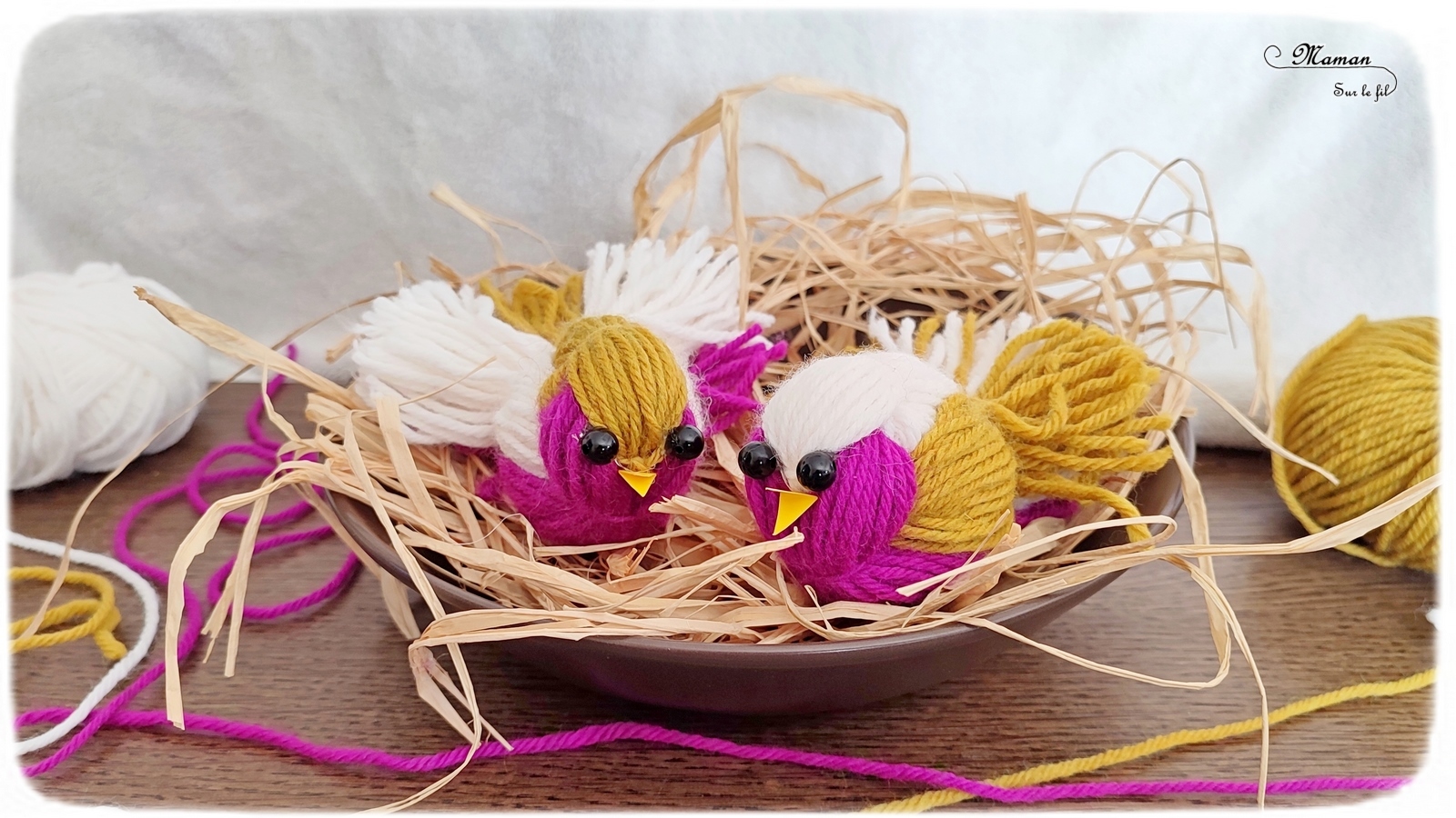 Idée créative : Oiseaux en rubans de laine - buttinette - loisirs créatifs