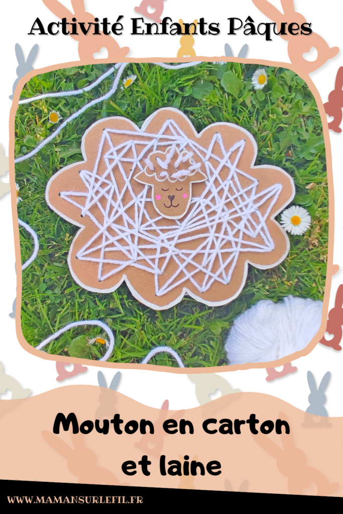 Activité créative et manuelle enfants - Fabriquer un mouton de Pâque en carton et en pâquerettes ou en laine - Récup, recyclage, surcyclage - Découpage, bricolage, dessin, jeu DIY - Motricité fine, tissage, broderie et nature - Land art avec fleurs - Décoration - Bricolage facile et rapide pour Pâques, le printemps ou un thème sur les animaux de la ferme - Arts visuels Maternelle et élémentaire - Créativité - Cycle 1 ou 2 - tutoriel photos - mslf