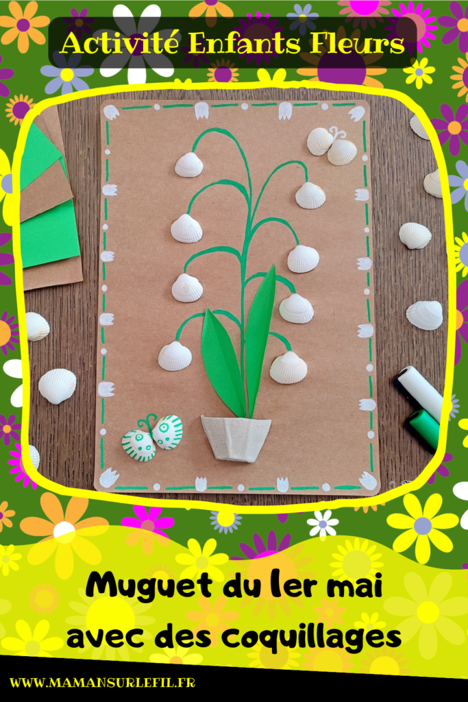 Activité créative et manuelle enfants - Fabriquer une carte Muguet pour le 1er mai - récup', recyclage, surcyclage de boîtes à oeufs et de coquillages - Dessin et graphisme - Découpage et collage de papier - Décoration - Bricolage facile pour le printemps ou un thème sur les fleurs - Arts visuels Maternelle et élémentaire - Créativité - Cycle 1 ou 2 - Tutoriel Photos - mslf