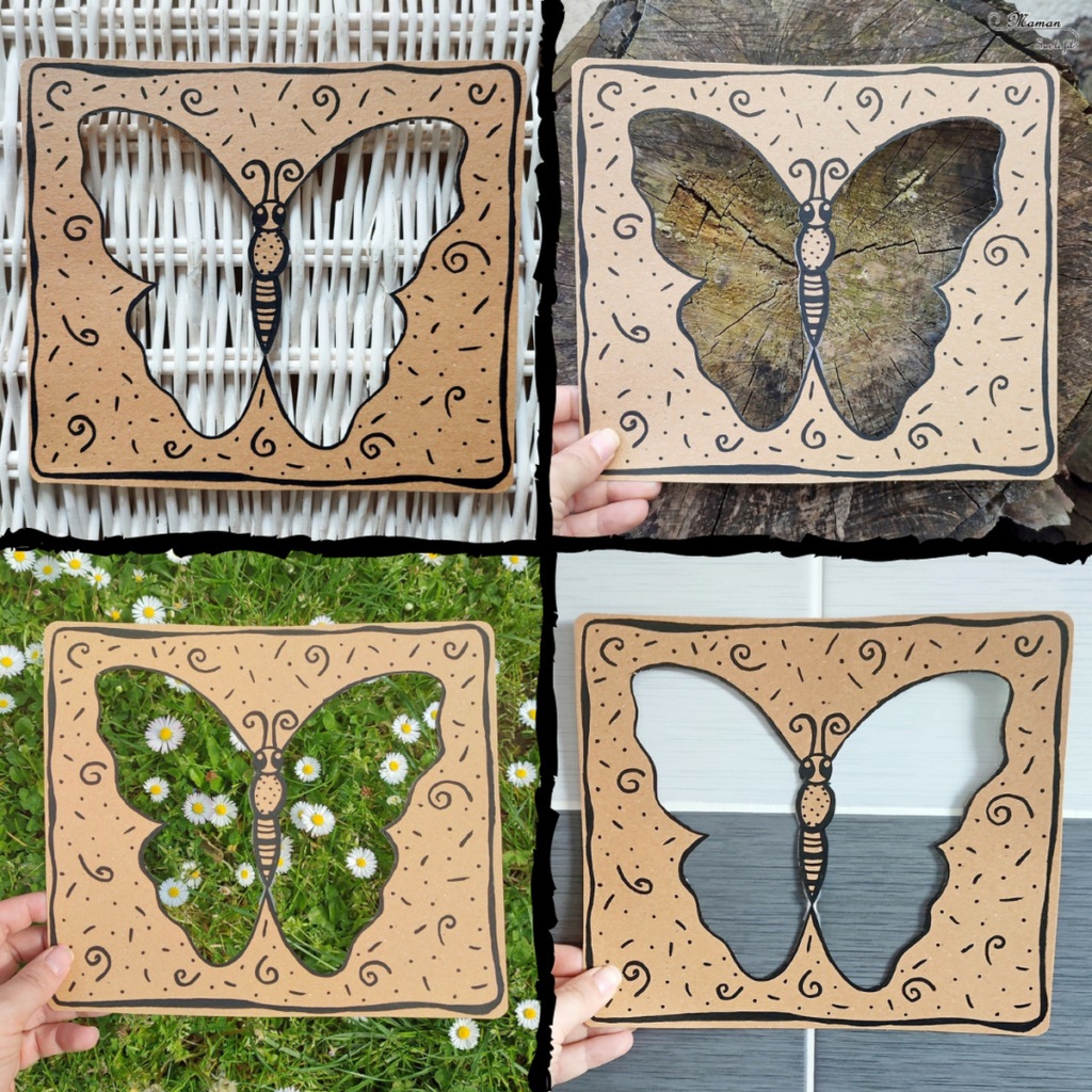 Un papillon en carton à décorer à volonté : activité créative et manuelle enfants - Récup, recyclage, surcyclage de carton et Land art - bricolage, dessin, jeu DIY - Invitation à créer dans la nature ou pas - Décoration - Bricolage facile et rapide pour le printemps ou un thème sur les insectes - Arts visuels Maternelle et élémentaire - Créativité - Cycle 1 ou 2 - tutoriel photos - mslf