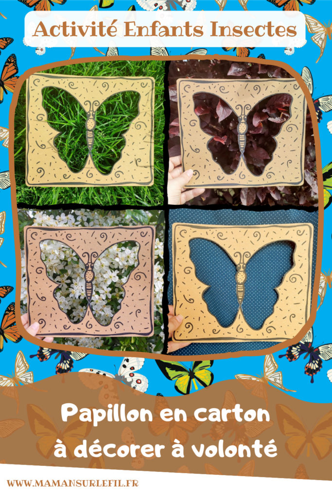 Un papillon en carton à décorer à volonté : activité créative et manuelle enfants - Récup, recyclage, surcyclage de carton et Land art - bricolage, dessin, jeu DIY - Invitation à créer dans la nature ou pas - Décoration - Bricolage facile et rapide pour le printemps ou un thème sur les insectes - Arts visuels Maternelle et élémentaire - Créativité - Cycle 1 ou 2 - tutoriel photos - mslf