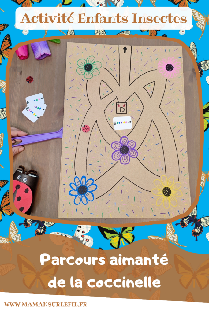 Parcours aimanté de la coccinelle : une activité rigolote pour enfants - activité créative et manuelle, jeu DIY, atelier maternelle - Labyrinthe, parcours, couleurs, suivi algorithme - Aimant et jeton à travers le carton - Récup', recyclage et surcyclage - Jeu facile et fait maison - Dessin - Pour le printemps ou un thème sur les insectes ou les fleurs - Arts visuels Maternelle et élémentaire - Créativité - Cycle 1 ou 2 - tutoriel photos et vidéo - mslf