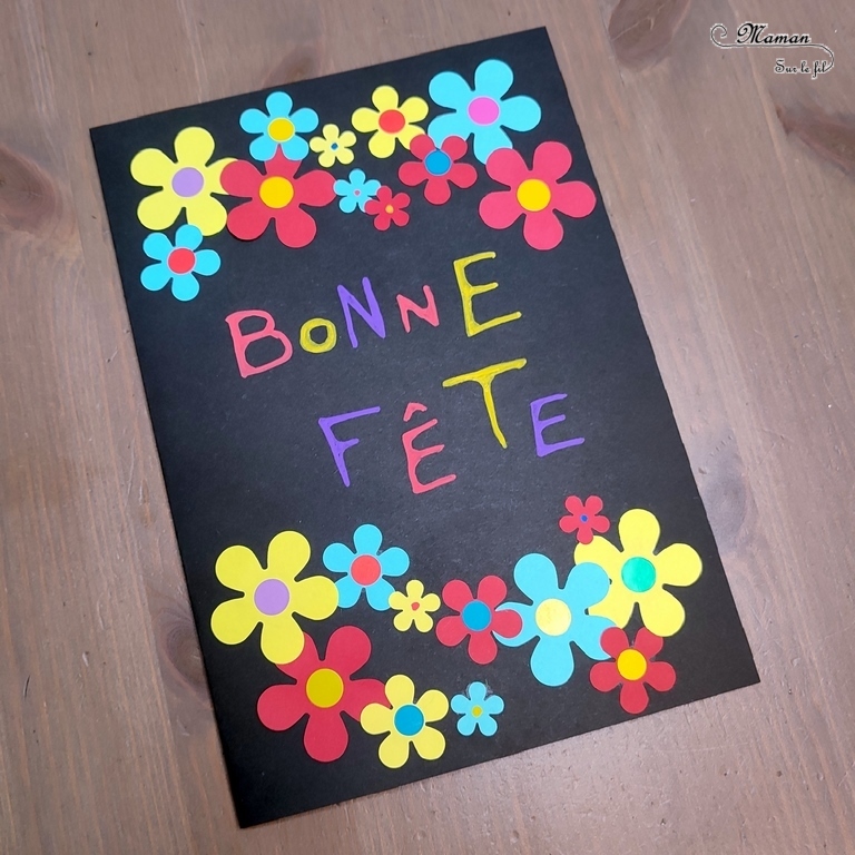 Créer une carte fleurs Surprise et pop-up : une activité créative et manuelle enfants - Bricolage avec découpage, collage, gommettes et perforatrices - Carte en relief et Cadeau à offrir pour fête des mères, mamans, pères, grands-mères, parents... - Bricolage facile et original pour le printemps ou un thème sur les fleurs - Carte pour la fin d'année - Arts visuels Maternelle et élémentaire - Créativité - Cycle 1 ou 2 - Tutoriel Photos et vidéo - mslf