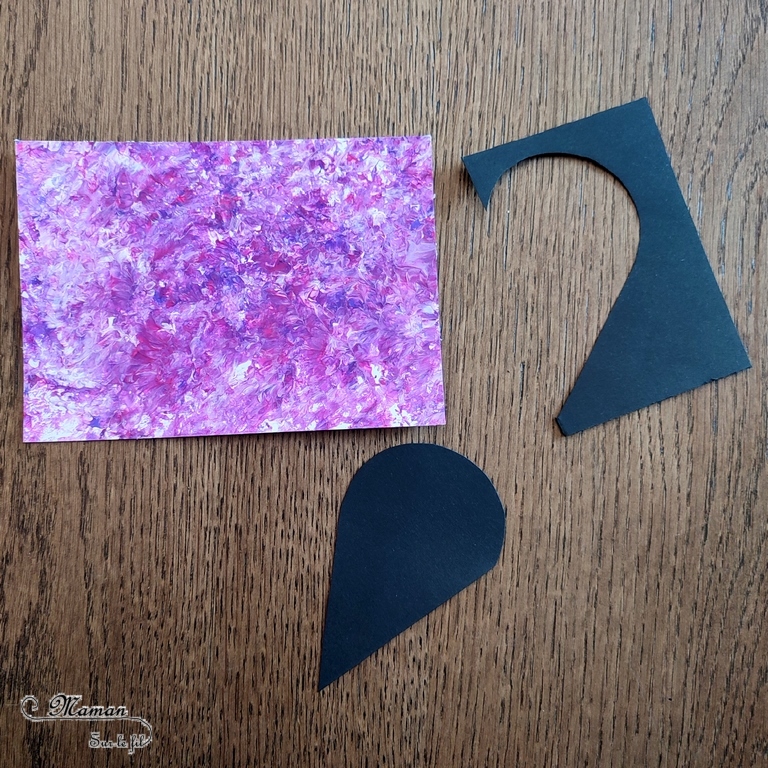 Créer des cartes symétriques Positif / Négatif : une activité créative et manuelle enfants - Technique de peinture avec un sac congélation et une bille pour le fond - Contraste couleurs et papier noir - Découpage et collage pour aborder la symétrie et la géométrie - Cadeau à offrir pour fête des mères, pères, grands-mères, parents... - Saint-valentin et coeurs - Animaux, insectes, papillons, fleurs, printemps - Bricolage facile et original pour le printemps ou un thème sur les fleurs - Arts visuels Maternelle et élémentaire - Créativité - Cycle 1 ou 2 - Tutoriel Photos - mslf