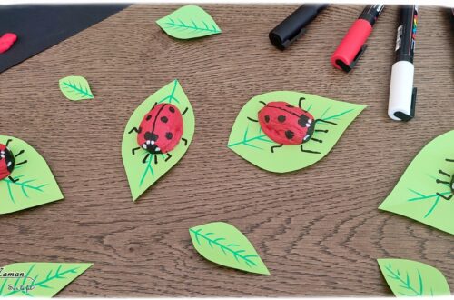 Activité créative et manuelle enfants - Fabriquer des coccinelles avec des coquilles de noix - Bricolage Récup', Nature, Land art, peinture et Dessin - Découpage feuilles en papier - recyclage, surcyclage - Bricolage facile et rigolo pour le printemps ou un thème sur les insectes, petites bêtes et animaux - Arts visuels Maternelle et élémentaire - Créativité - Cycle 1 ou 2 - Tutoriel Photos - mslf