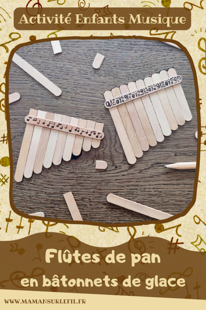 Activité créative et manuelle enfants - Fabriquer des flûtes de Pan en récup' de bâtonnets de glace - Recyclage, surcyclage de bâtonnets en bois - Bricolage et collage - Décoration, dessin - Bricolage facile et rapide pour un thème sur la fête de la musique - Instruments de musique DIY - Arts visuels Maternelle et élémentaire - Créativité - Cycle 1 ou 2 - tutoriel photos - mslf