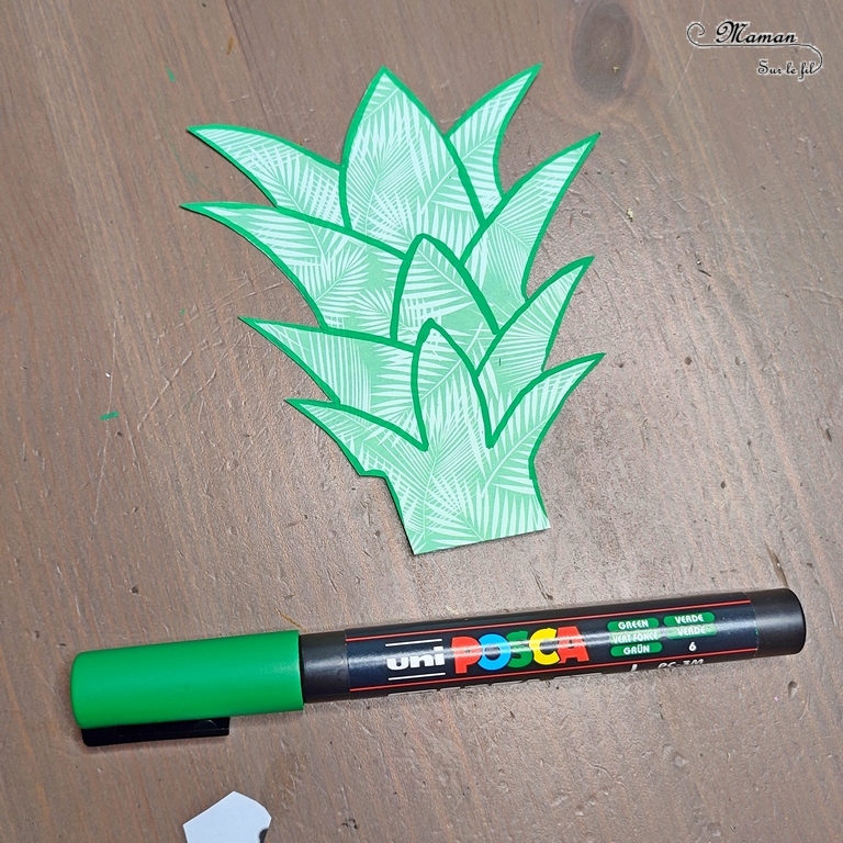 Activité créative et manuelle enfants - Peindre un ananas avec du papier bulles - Technique de peinture rigolote - Découpage, dessin, utilisation de la règle - Fruits d'été et tropicaux - Bricolage facile et rapide pour un thème sur les aliments, les fruits ou l'été - Tropiques et tropical - Arts visuels et atelier Maternelle et élémentaire - Créativité - Cycle 1 ou 2 - tutoriel photos - mslf