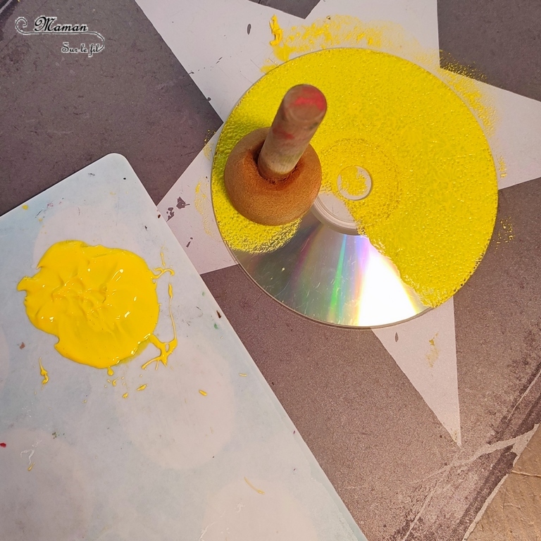 Activité créative et manuelle enfants - Créer des fruits d'été avec de vieux CD - Pastèque, citron et orange - Bricolage Récup' et peinture - Recyclage, surcyclage de compact disc - Dessin - Bricolage facile et rapide pour un thème sur les aliments, les fruits ou l'été - Arts visuels et atelier Maternelle et élémentaire - Créativité - Cycle 1 ou 2 - tutoriel photos - mslf