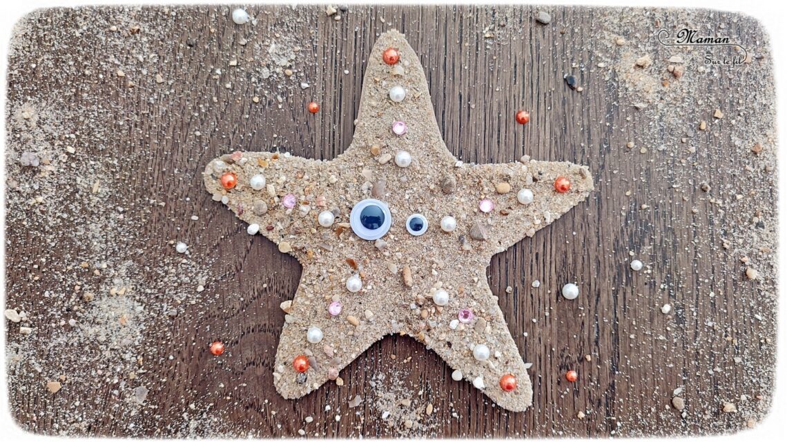 Activité créative et manuelle enfants - Créer une étoile de mer en sable et sequins brillants - Récup' Nature - Land art - Collage et motricité fine - Utiliser les trésors des vacances ramassés sur la plage - Recyclage, surcyclage - Atelier nature - Couleur sable - Bricolage facile et rapide pour un thème sur les animaux marins et de la plage - Arts visuels et atelier Maternelle et élémentaire - Créativité - Cycle 1 ou 2 - tutoriel photos - mslf