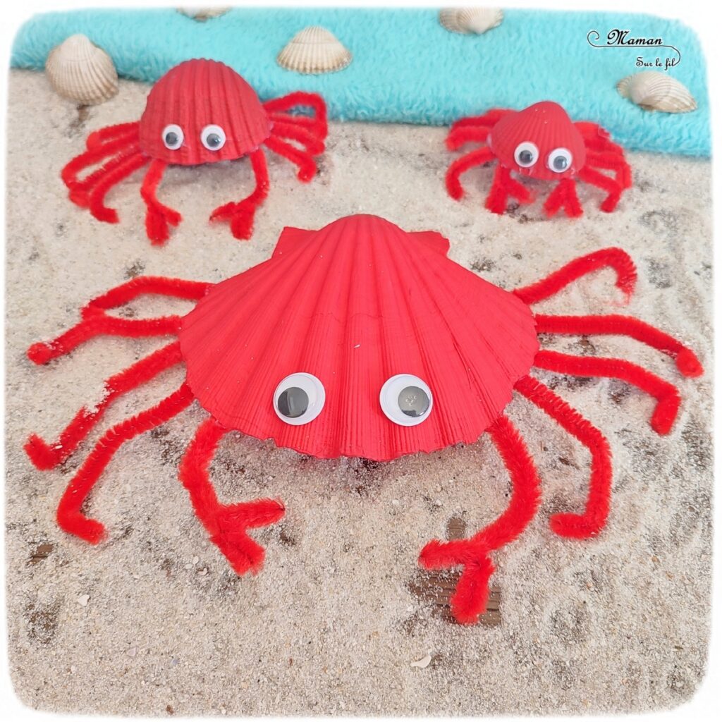 Activité créative et manuelle enfants - Fabriquer des crabes avec des coquillages - Bricolage en Récup' Nature - Land art - Peinture, yeux mobiles et fils chenille - Décoration pour utiliser les trésors des vacances ramassés sur la plage - Recyclage, surcyclage - Atelier nature - Bricolage facile et rapide pour un thème sur les animaux marins et de la plage - Arts visuels et atelier Maternelle et élémentaire - Créativité - Cycle 1 ou 2 - tutoriel photos - mslf