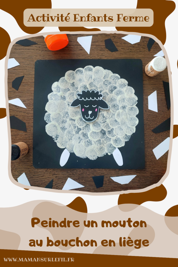 Activité créative et manuelle enfants - Peindre des moutons avec un bouchon en liège - Peinture, récup', découpage, collage - Recyclage, surcyclage - Bricolage facile et rapide pour un thème sur les animaux de la ferme ou Pâques - Arts visuels et atelier Maternelle et élémentaire - Créativité - Cycle 1 ou 2 - tutoriel photos - mslf